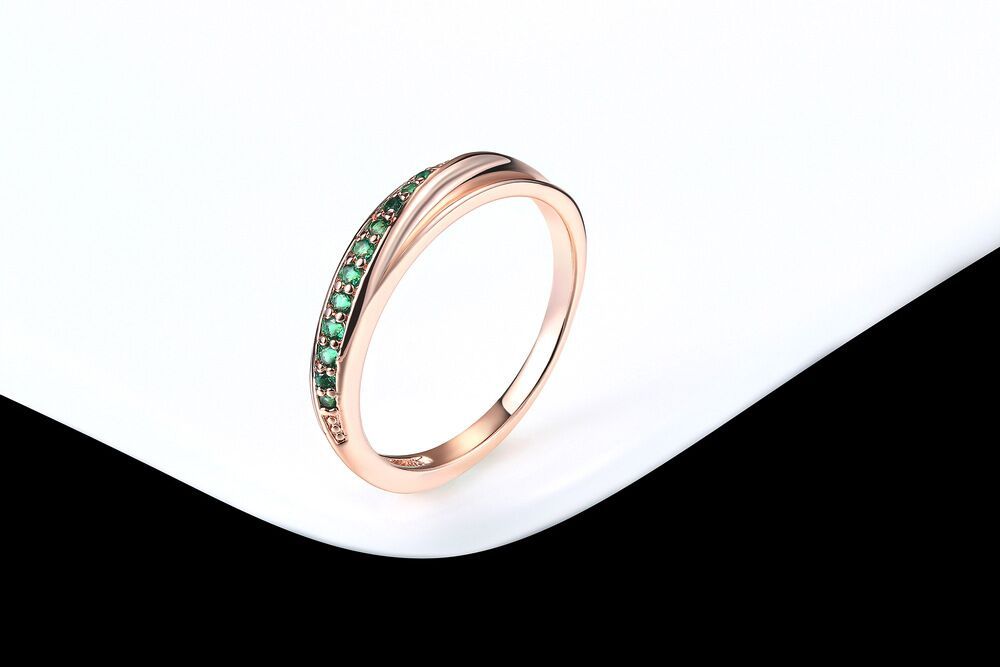 Korean version of the popular single row diamond jewelry micro inlaid zircon rose gold women's ring - FASHIONKULTUR