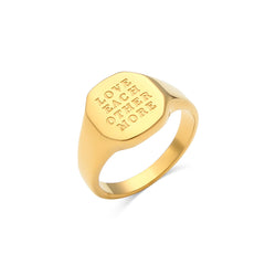 18K Gold Plated Jewelry With English Letter Ring - FASHIONKULTUR