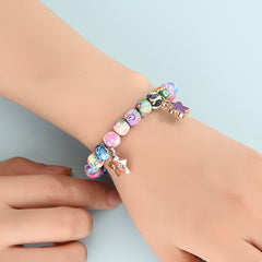 Suebito Bracelet Painted Flowers Suebito Bead Bracelet