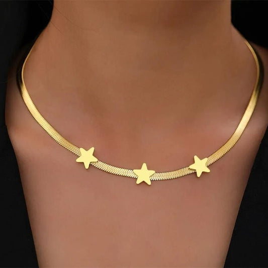 Stainless Steel Necklaces Gothic Blade Snake Chains Stars Choker Statement Light Luxury Temperament Necklace For Women Jewelry - FASHIONKULTUR