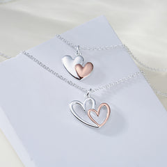 Mother Daughter Friendship Set Love Pendant Two Tone Necklace