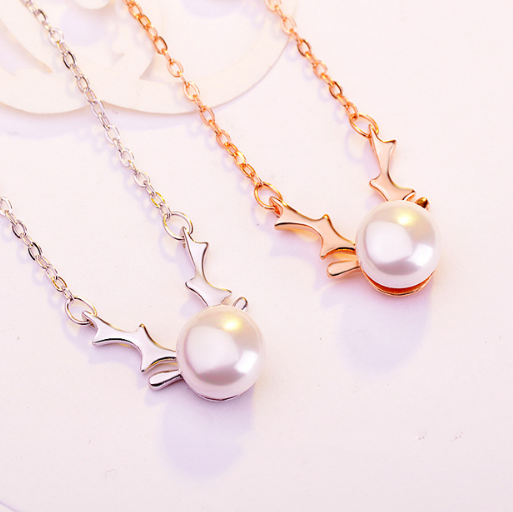 Small Elk Pearl Pendant - FASHIONKULTUR