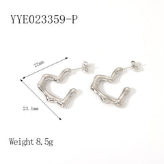 Stainless Steel Heart-shaped Earrings Titanium Steel Earrings