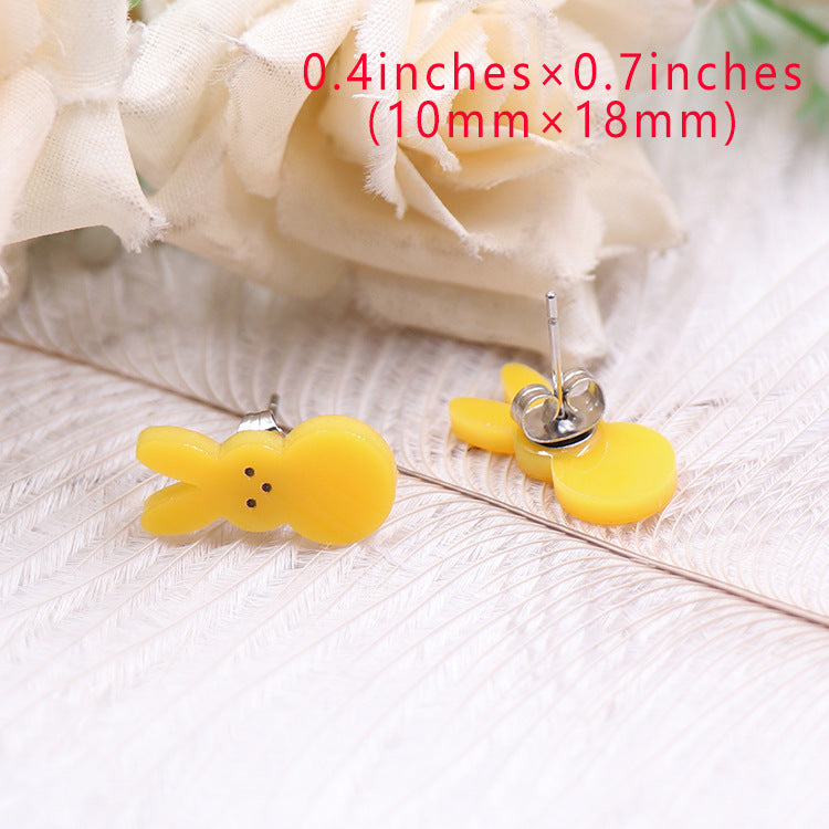 Women's Cute Fashion Rabbit Shape Easter Acrylic Earrings - FASHIONKULTUR