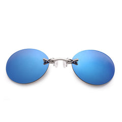 Frameless Clip-nose Round Clip-on Glasses Retro Mini Clip-nose Sunglasses - FASHIONKULTUR