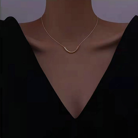 Vintage Stainless Steel Necklace Gold-plated Jewelry Clavicle Chain - FASHIONKULTUR