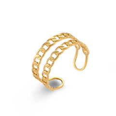 Stainless Steel Plated 18K Gold Finger Ring Jewelry For Women - FASHIONKULTUR