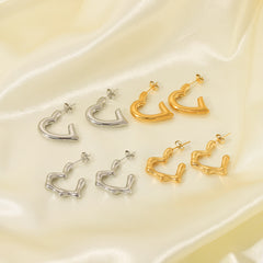 Stainless Steel Heart-shaped Earrings Titanium Steel Earrings