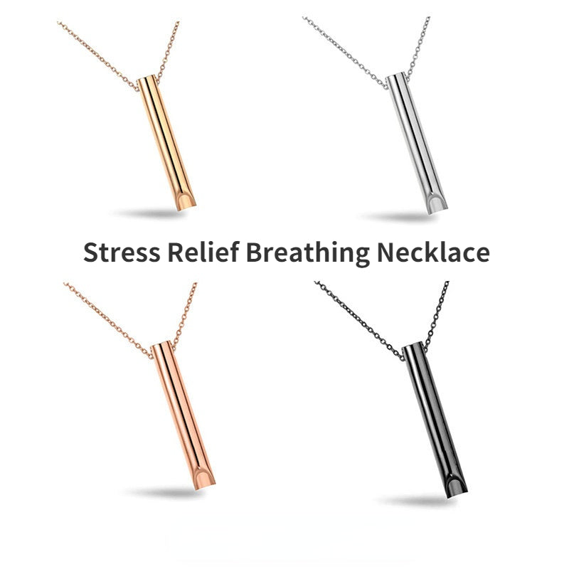 Breathing Necklace Adjustable Breathing Relieve Pressure Ornament Stainless Steel Decompression Jewelry - FASHIONKULTUR