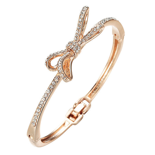 Women's Bracelets, Diamonds, Bows, Rose Gold Alloy Bracelets - FASHIONKULTUR