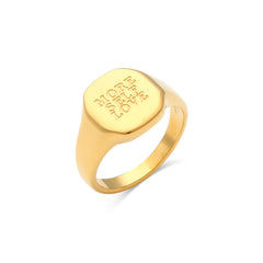 18K Gold Plated Jewelry With English Letter Ring - FASHIONKULTUR