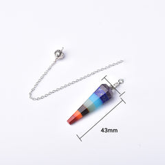 Natural Crystal Seven-color Gemstone Pendulum Ore Pendant