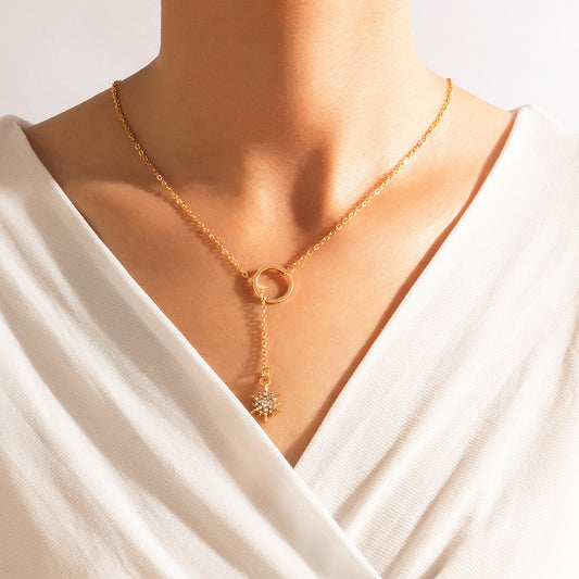 Fashion Small Jewelry, Simple Ins Style Small Circle Necklace, Trendy Diamond Necklace - FASHIONKULTUR