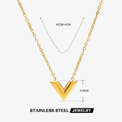 Gold-plated Stainless Steel V-shaped Jewelry Set - FASHIONKULTUR