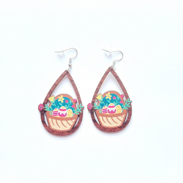 New Revival Water-saving Leopard Pattern Rabbit And Chicken Revival Egg Earrings Easter Decoration Jewelry - FASHIONKULTUR