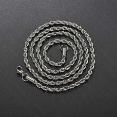 Stainless Steel Hip Hop Vacuum Plating Twisted Rope Twist Necklace