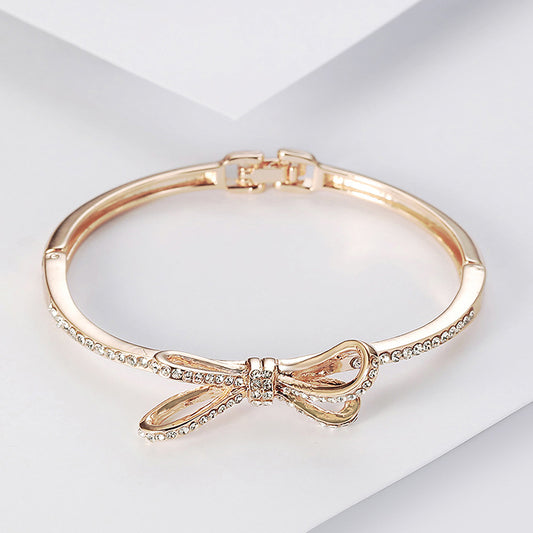 Women's Bracelets, Diamonds, Bows, Rose Gold Alloy Bracelets - FASHIONKULTUR