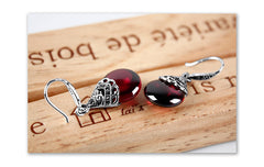 Vintage Round Garnet Earrings - FASHIONKULTUR