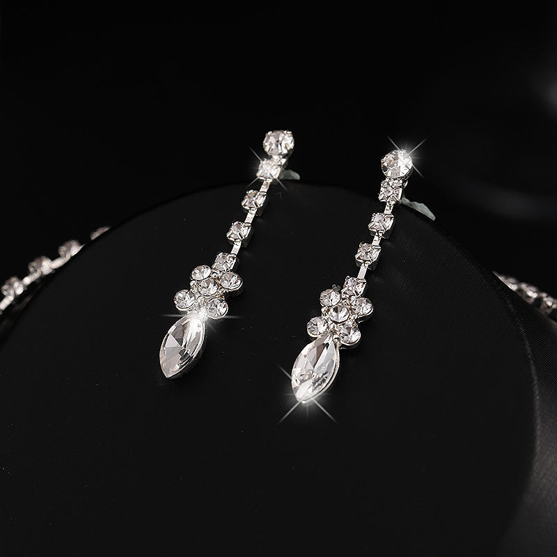 Zircon Necklace And Earrings Set - FASHIONKULTUR