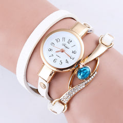 Blue crystal long bracelet watch quartz watch - FASHIONKULTUR