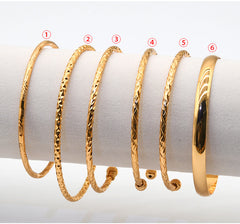 Bridal 24k Gold Plated Bracelet Ornament Women's Wedding Bell Leaf Pendant Bangle Jewellery - FASHIONKULTUR