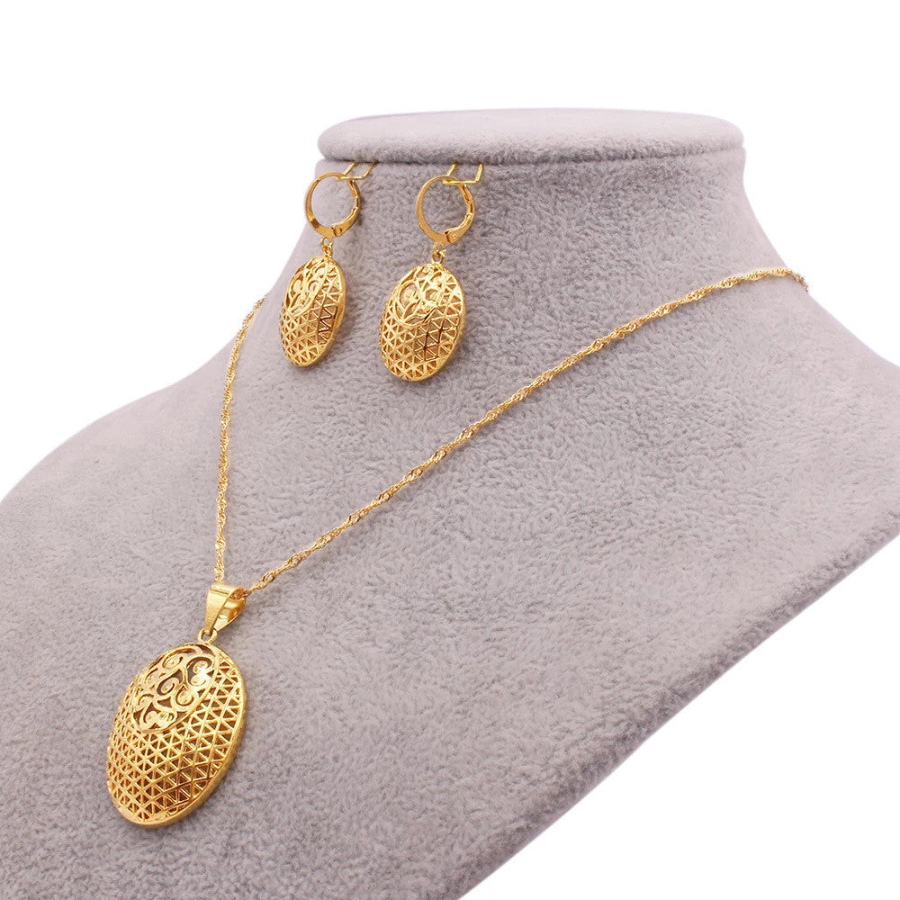 24k Gold Plated Jewelry Set African Jewelry - FASHIONKULTUR