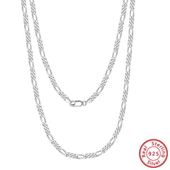 S925 Sterling Silver Necklace Domineering Carven Design Chain