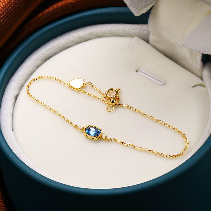 Retro Style Mysterious Sapphire Blue Zircon Bracelet - FASHIONKULTUR