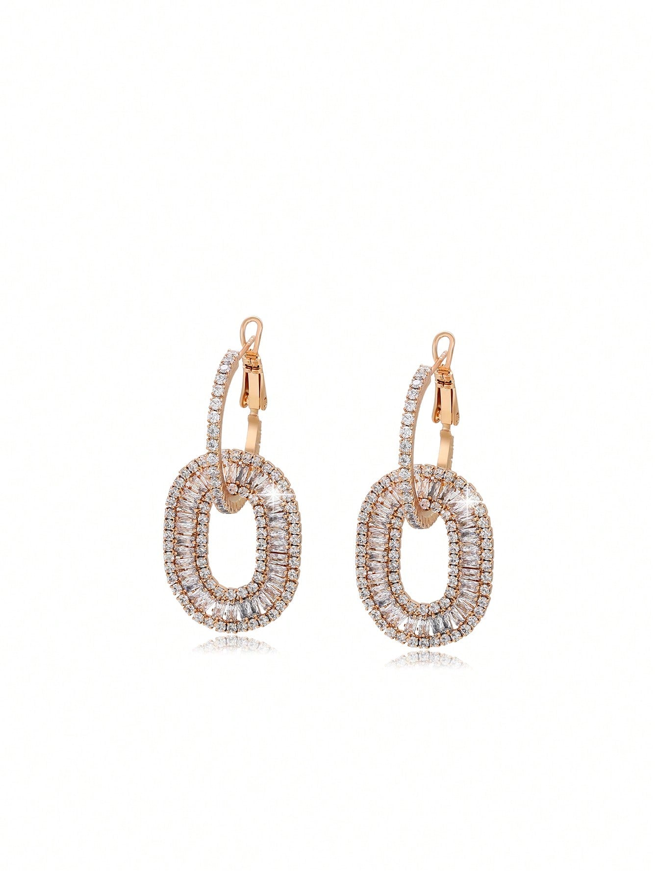 A pair of fashion trend temperament atmosphere trend micro inset zircon women earrings dating daily wear - FASHIONKULTUR