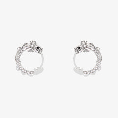 Silver Plain Ring Dragon Pattern Earrings - FASHIONKULTUR