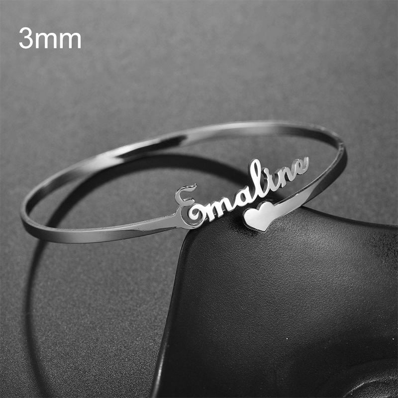 Customized Name Bracelet Personalized Custom Bangles Stainless Steel Jewelry - FASHIONKULTUR