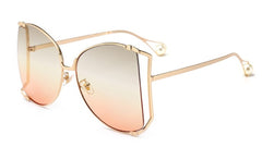 Square Sunglasses Women Metal Frame Fashion - FASHIONKULTUR