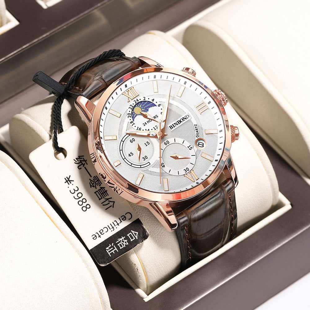 Simple Multifunctional Chronograph Waterproof Quartz Watch - FASHIONKULTUR