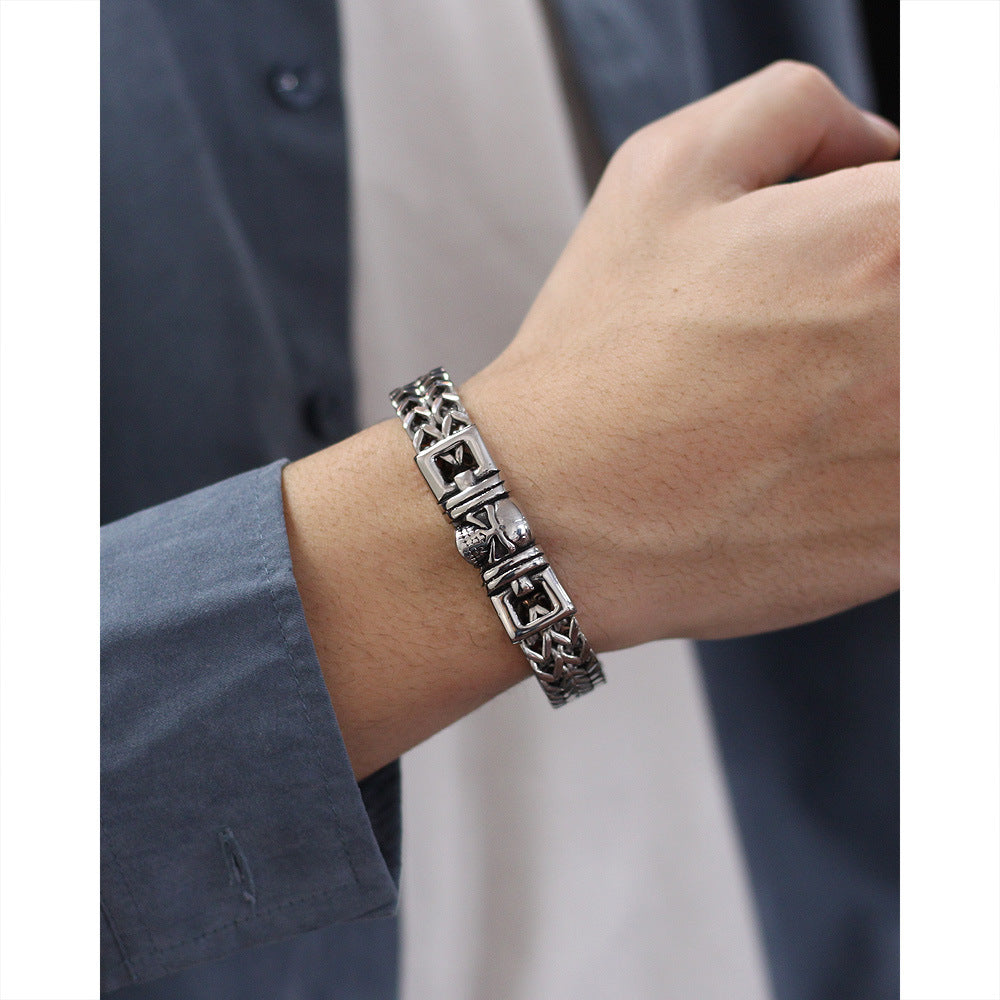 Hip Hop Retro Titanium Steel Bracelet For Men - FASHIONKULTUR