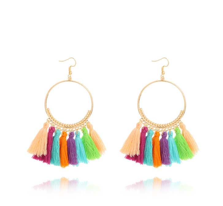 Big Round Drop Dangle Earrings - FASHIONKULTUR