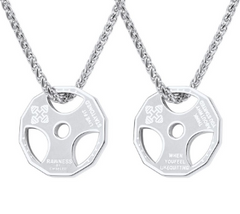 U7 sport jewelry stainless steel men fitness barbell gym necklace - FASHIONKULTUR