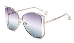 Square Sunglasses Women Metal Frame Fashion - FASHIONKULTUR