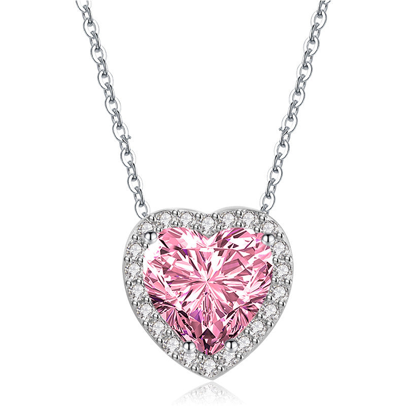 Mosan Diamond Love Heart Pendant Fashion Necklace Jewelry - FASHIONKULTUR