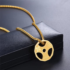 U7 sport jewelry stainless steel men fitness barbell gym necklace - FASHIONKULTUR