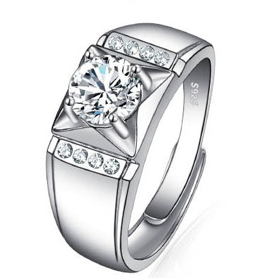 Platinum Diamond Ring Moissanite Ring D Color 1 Carat Opening - FASHIONKULTUR