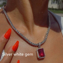 Simple Ruby Clavicle Chain European And American Fashion Jewelry - FASHIONKULTUR