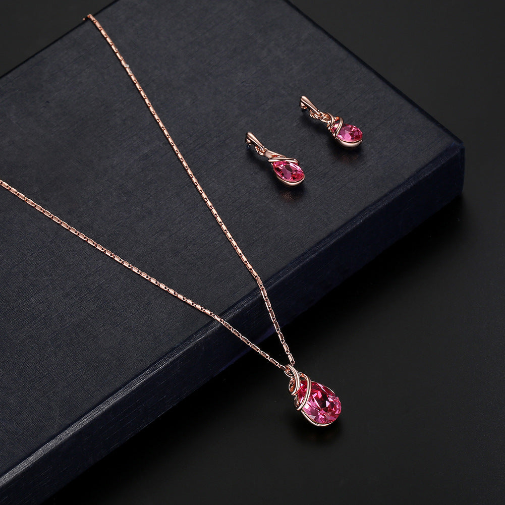 Alloy Gemstone Jewellery Set Necklace - FASHIONKULTUR