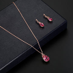 Alloy Gemstone Jewellery Set Necklace - FASHIONKULTUR