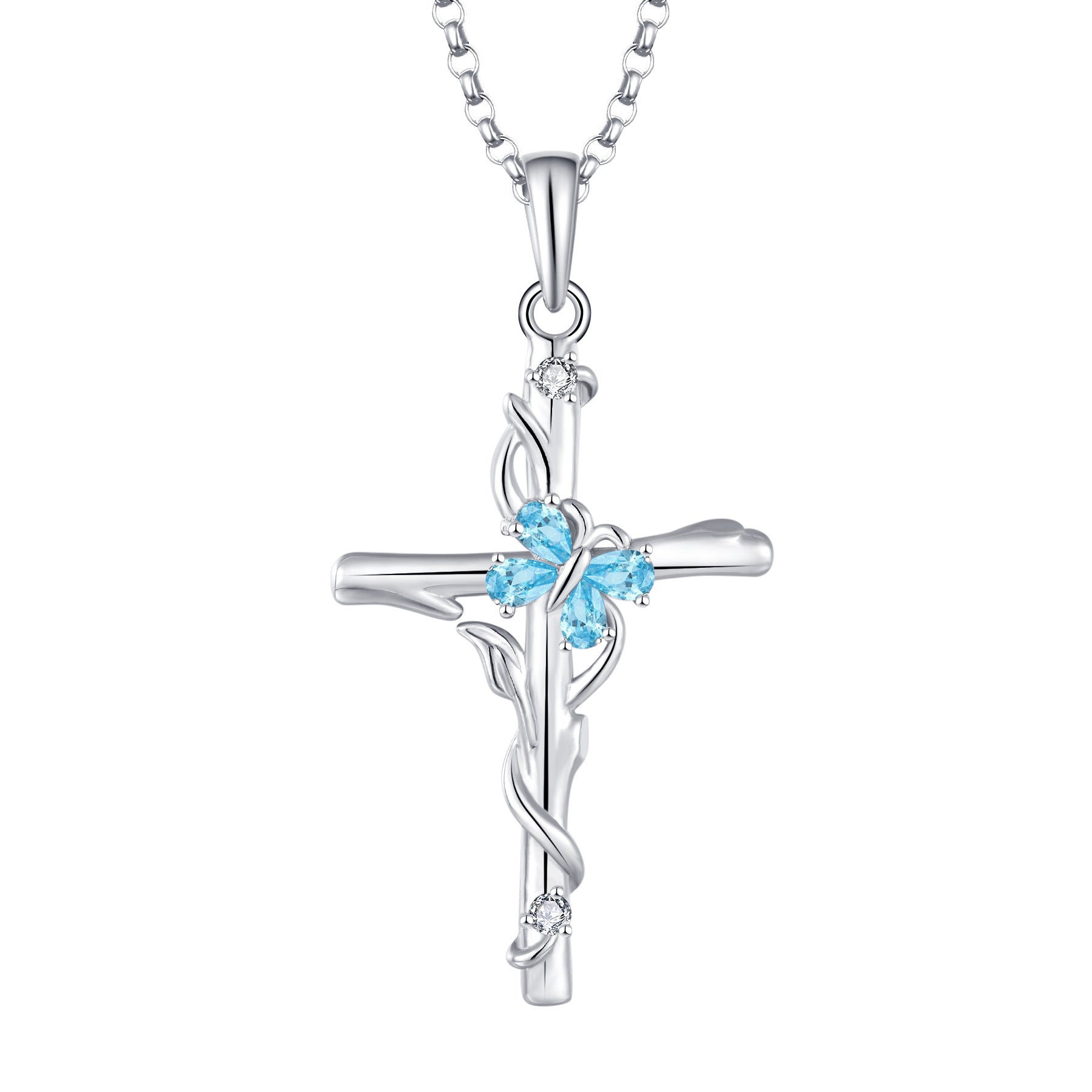 Cross Necklace Sterling Silver Women S925 Silver Pendant Silver Jewellery Zircon Jewellery - FASHIONKULTUR