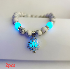 Energy Luminous Lotus Natural Stone Bracelet Yoga Healing Luminous Glow In The Dark Charm Beads Bracelet For Men Women Prayer Buddhism - FASHIONKULTUR