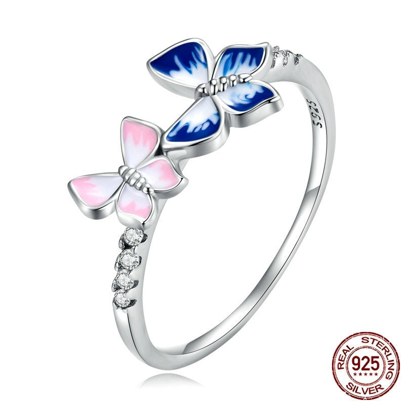 Original Design Gradient Dripping Butterfly Ring