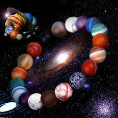 Solar System Eight Stone Planet Bracelet Planets Natural Stone Mala Bead Strand Bracelet For Men Women Handmade Universe Solar Chakra Bracelet Jewelry - FASHIONKULTUR