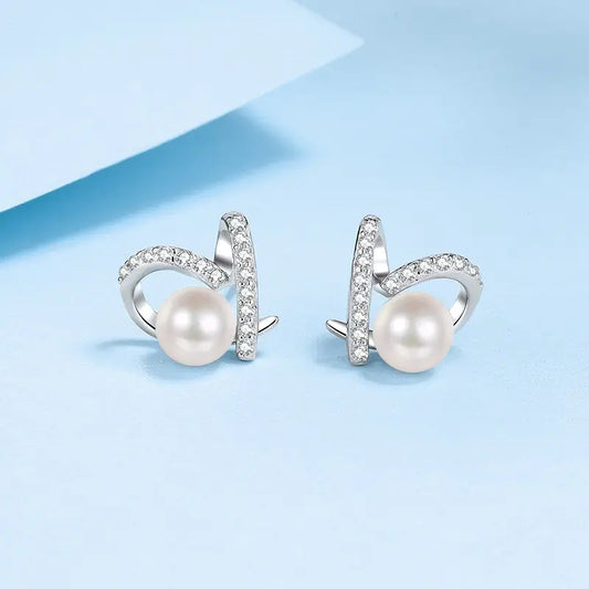 Freshwater Pearl Engagement Stud Earring - FASHIONKULTUR