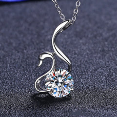 Moissanite Swan Diamond Necklace - FASHIONKULTUR