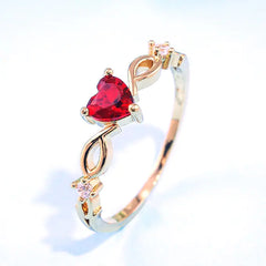 Huitan Simple Heart Ring - FASHIONKULTUR